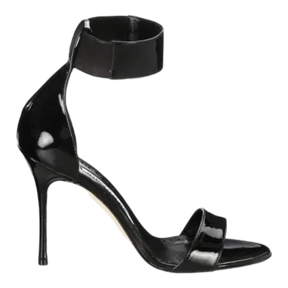 Manolo Blahnik "Chaos" Leather Ankle-Strap High-Heel Sandals - Picture 1 of 6